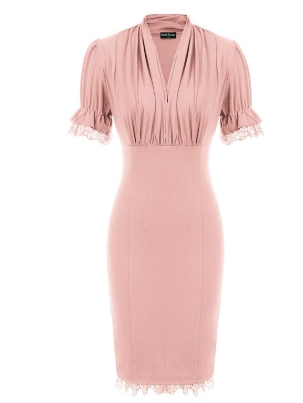2/$20 Scarlett Darkness Blush Pink Dress with Draped Neckline